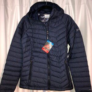 🆕Columbia Women's Powder Lite Hooded Jacket- XS- Dark Nocturnal Sparkler Print
